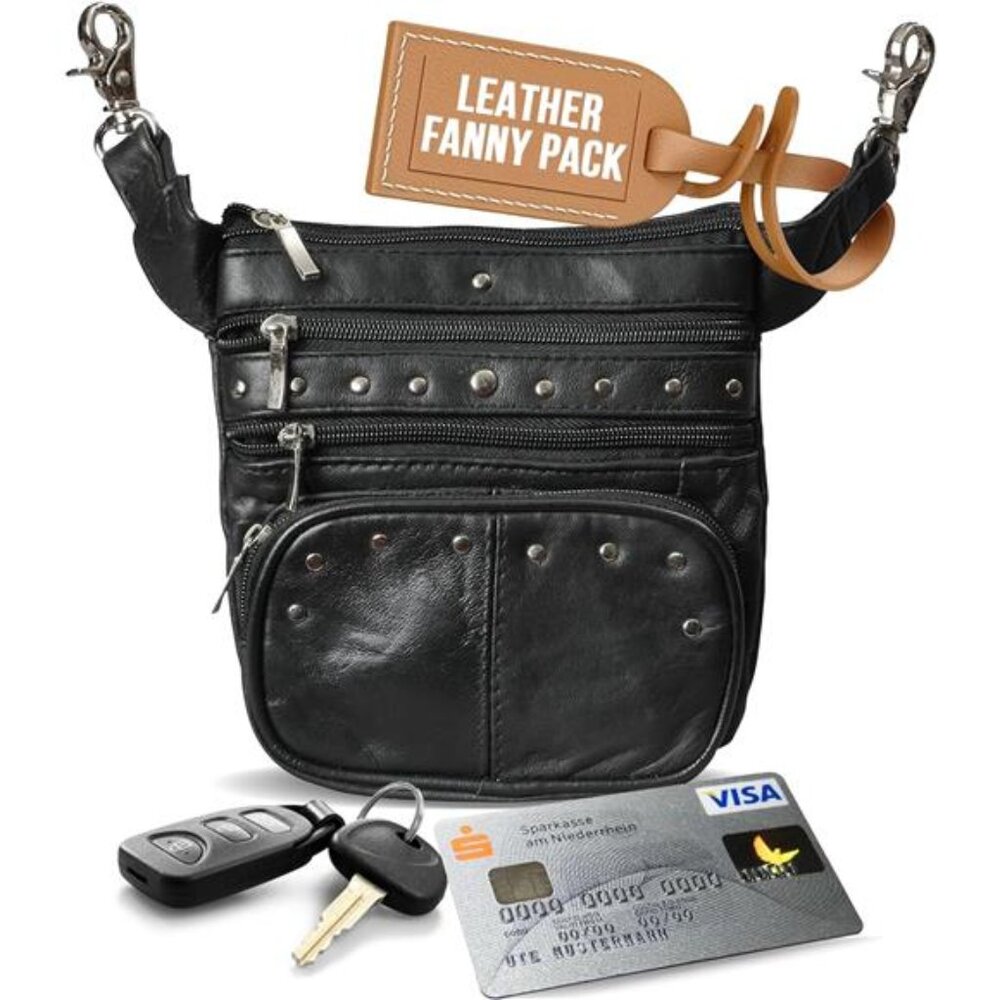 Hip Purse For Women - Leather Leg Purse Thigh Bag by Bayfield Bags - Waist Pack